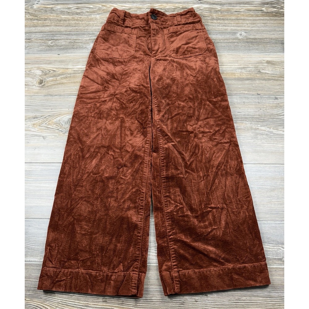 Anthropologie Maeve Colette 27 FITS (26x24.5) Brown Crop Crushed Corduroy Pants